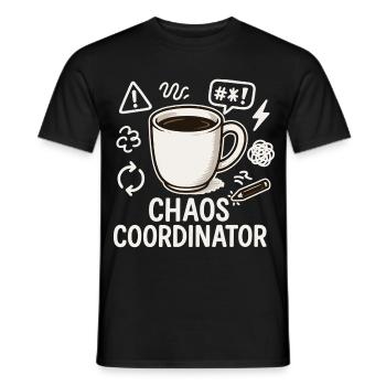 Chaos Coordinator Kaffee: Geschenk für die beste M - Männer T-Shirt - Schwarz - Vorne - AI Model Male 178 light (178cm)