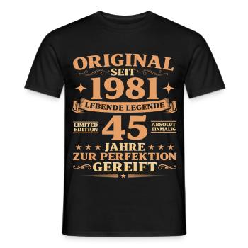Original Baujahr 1981 geboren 45. Geburtstag - Männer T-Shirt - Schwarz - Vorne - AI Model Male 178 light (178cm)