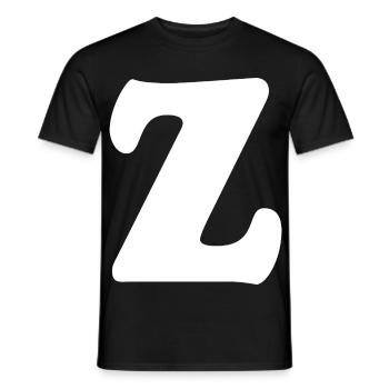 Large Z Style Print | Letter Z | Z Logo - Men's T-Shirt - black - Front - AI Model Male 178 light (178cm)