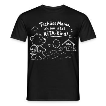 KiTaAbschied: KleinerBär geht zur KiTa - Männer T-Shirt - Schwarz - Vorne - AI Model Male 178 light (178cm)