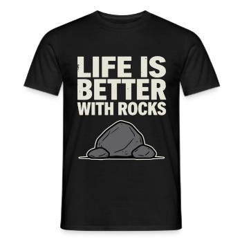 Stone Collectors Fossils Geode Rockhound Minerals - Men's T-Shirt - black - Front - AI Model Male 178 light (178cm)