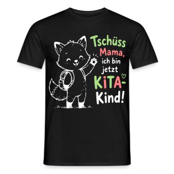 Kita Abschied Fox Illustration - Männer T-Shirt - Schwarz - Vorne - AI Model Male 178 light (178cm)