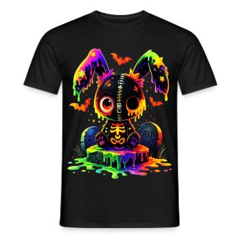 Lapin gothique de Kawaii - T-shirt homme - noir - Devant - AI Model Male 178 light (178cm)