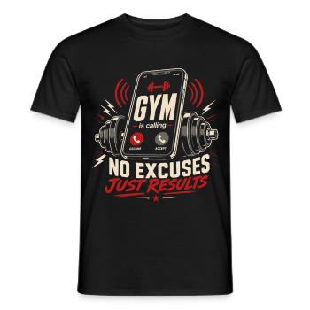 La salle de sport ne demande pas d’excuses, seulement des résultats - T-shirt homme - noir - Devant - AI Model Male 178 light (178cm)
