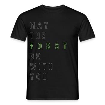 May the Forst be with you - (linksbündig) - Männer T-Shirt - Schwarz - Vorne - AI Model Male 178 light (178cm)