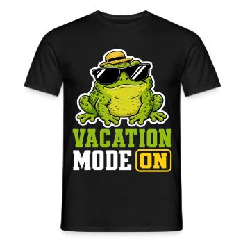 Vacation Mode On Frosch Spruch T-Shirt Lustig - Männer T-Shirt - Schwarz - Vorne - AI Model Male 178 light (178cm)