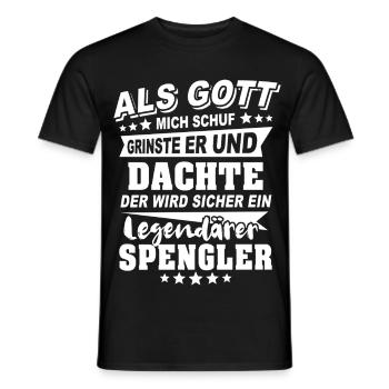 Spengler - Männer T-Shirt - Schwarz - Vorne - AI Model Male 178 light (178cm)