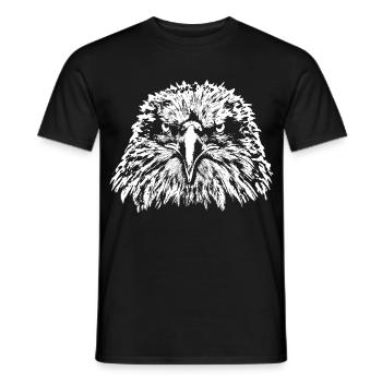 Aigle / Tête / Pygargue à tête blanche - T-shirt homme - noir - Devant - AI Model Male 178 light (178cm)