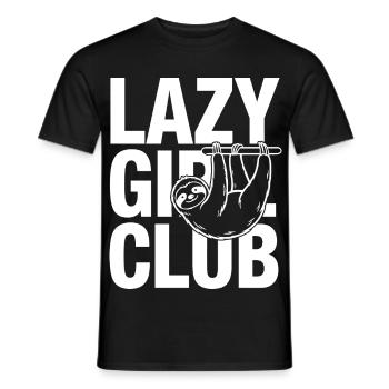 Lazy Girl Club Sloth - Men's T-Shirt - black - Front - AI Model Male 178 light (178cm)
