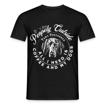 Insigne Dog Love Coffee Motif - T-shirt homme - noir - Devant - AI Model Male 178 light (178cm)