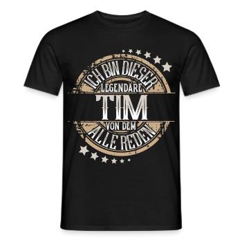 Tim - Männer T-Shirt - Schwarz - Vorne - AI Model Male 178 light (178cm)