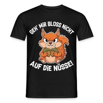 Eichhörnchen | Geh mir bloss nicht auf die Nüsse - Männer T-Shirt - Schwarz - Vorne - AI Model Male 178 light (178cm)