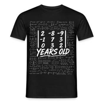 21e Anniv. Déterminant Matrice Math Geek Drôle - T-shirt homme - noir - Devant - AI Model Male 178 light (178cm)