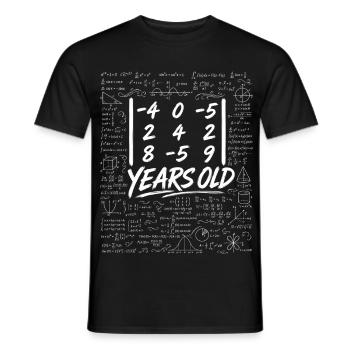 26th Anniv. Determinant Matrix Math Geek Funny - Men's T-Shirt - black - Front - AI Model Male 178 light (178cm)