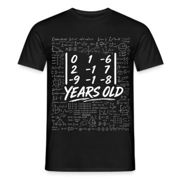 19e Anniv. Déterminant Matrice Math Geek Drôle - T-shirt homme - noir - Devant - AI Model Male 178 light (178cm)