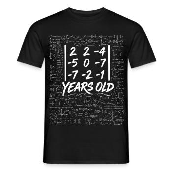 20. Jubiläum. Determinantenmatrix-Mathematik-Nerd lustig - Männer T-Shirt - Schwarz - Vorne - AI Model Male 178 light (178cm)