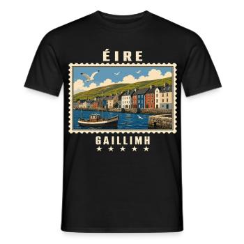 Irland Galway Vintage Reisemarke - Männer T-Shirt - Schwarz - Vorne - AI Model Male 178 light (178cm)