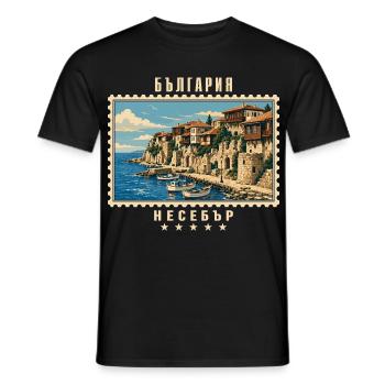 Bulgarien Nessebar Vintage Reisemarke - Männer T-Shirt - Schwarz - Vorne - AI Model Male 178 light (178cm)