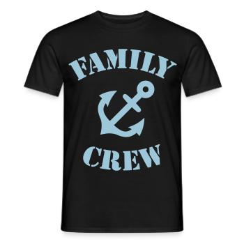 Équipage familial (Ancre / Équipage du navire / Bleu ciel) - T-shirt homme - noir - Devant - AI Model Male 178 light (178cm)