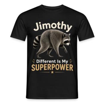 Jimothy Anders est mon super-pouvoir - T-shirt homme - noir - Devant - AI Model Male 178 light (178cm)