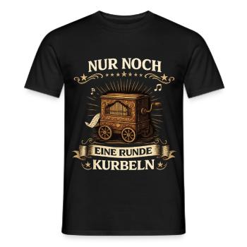 Vintage Drehorgel | Klassisches Musik Motiv - Männer T-Shirt - Schwarz - Vorne - AI Model Male 178 light (178cm)