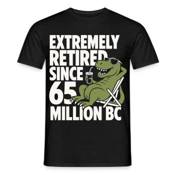Extremely Retired Since 65 T-Rex - Männer T-Shirt - Schwarz - Vorne - AI Model Male 178 light (178cm)