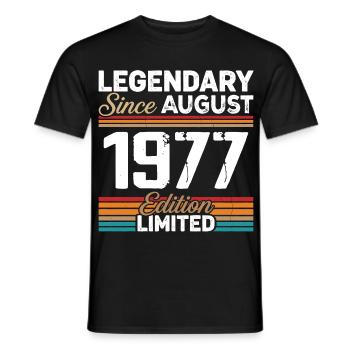 Legendär seit August 1977 Vintage Retro - Männer T-Shirt - Schwarz - Vorne - AI Model Male 178 light (178cm)