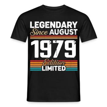 Legendary Since August 1979 Vintage Retro - Men's T-Shirt - black - Front - AI Model Male 178 light (178cm)
