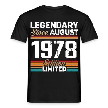 Legendär seit August 1978 Vintage Retro - Männer T-Shirt - Schwarz - Vorne - AI Model Male 178 light (178cm)