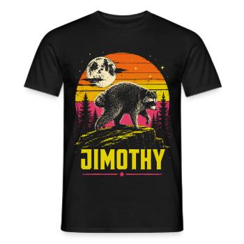 Vintage Waschbär Jimothy Vollmondsonnenuntergang - Männer T-Shirt - Schwarz - Vorne - AI Model Male 178 light (178cm)