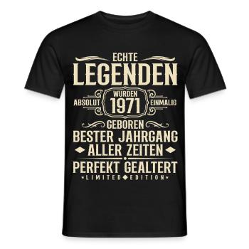 Jahrgang 1971 Geburtstag Absolut Einmalig - Männer T-Shirt - Schwarz - Vorne - AI Model Male 178 light (178cm)