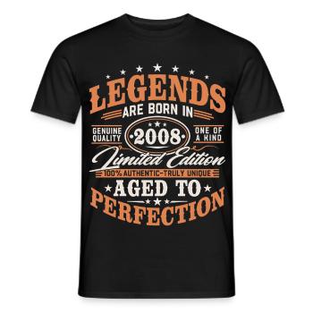 2008 Jahrgang Vintage Geburtstag Geschenk Retro - Männer T-Shirt - Schwarz - Vorne - AI Model Male 178 light (178cm)