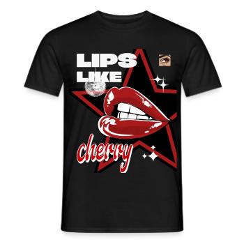 Lippen Shirt – Y2K shirt, vintage look, aesthetic  - Männer T-Shirt - Schwarz - Vorne - AI Model Male 178 light (178cm)