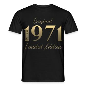 55. Geburtstag Geschenk Original August 1971 - Männer T-Shirt - Schwarz - Vorne - AI Model Male 178 light (178cm)