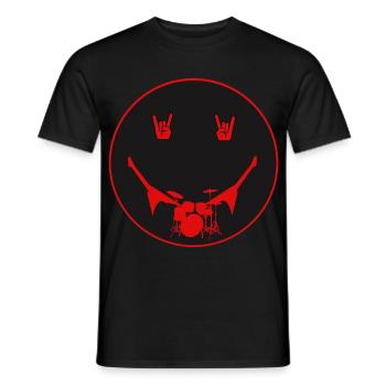 Rocker Drumset Silhouette Hände - Männer T-Shirt - Schwarz - Vorne - AI Model Male 178 light (178cm)