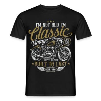 1976 Jahrgang Vintage Motorrad Geburtstag Geschenk - Männer T-Shirt - Schwarz - Vorne - AI Model Male 178 light (178cm)