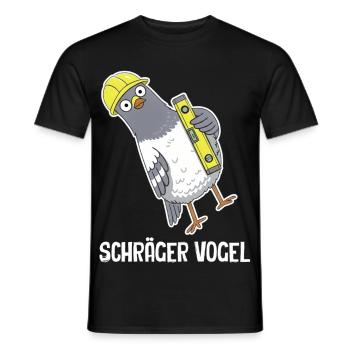 Schräger Vogel – Taube mit Wasserwaage - Männer T-Shirt - Schwarz - Vorne - AI Model Male 178 light (178cm)
