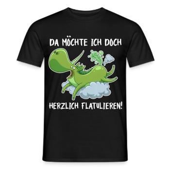 Flatulierendes Einhorn – Lustiger Spruch - Männer T-Shirt - Schwarz - Vorne - AI Model Male 178 light (178cm)