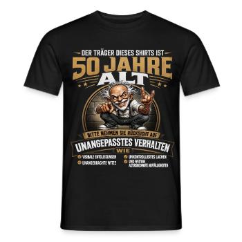 Lustiges 50. Geburtstag Funshirt Opa – Humor Shirt - Männer T-Shirt - Schwarz - Vorne - AI Model Male 178 light (178cm)