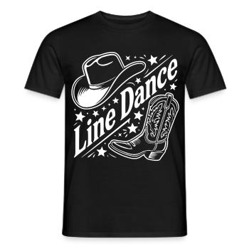 Line Dance Cowboy Motiv Hut Boots - Männer T-Shirt - Schwarz - Vorne - AI Model Male 178 light (178cm)