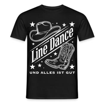 Line Dance Cowboy Spirit - Männer T-Shirt - Schwarz - Vorne - AI Model Male 178 light (178cm)