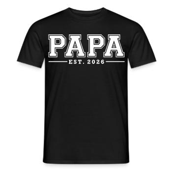 Papa Fondé en 2026 | Père | Cadeau de la fête des pères - T-shirt homme - noir - Devant - AI Model Male 178 light (178cm)