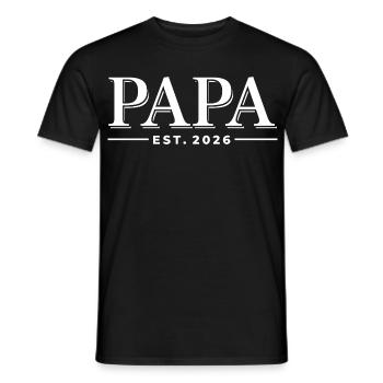 Papa Fondé en 2026 | Père | Cadeau de la fête des pères - T-shirt homme - noir - Devant - AI Model Male 178 light (178cm)