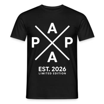 Papa Fondé en 2026 | Père | Cadeau de la fête des pères - T-shirt homme - noir - Devant - AI Model Male 178 light (178cm)
