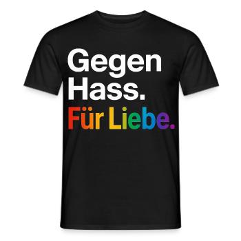 Regenbogen Liebe Statement Spruch Shirt CSD - Männer T-Shirt - Schwarz - Vorne - AI Model Male 178 light (178cm)