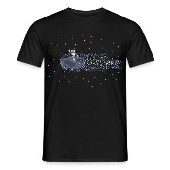 Roboter auf Meteoroid - Männer T-Shirt - Schwarz - Vorne - AI Model Male 178 light (178cm)