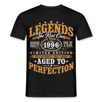 1996 Jahrgang geboren Legenden Vintage Geburtstag - Männer T-Shirt - Schwarz - Vorne - AI Model Male 178 light (178cm)