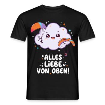 Fallschirmspringen Alles Liebe Von Oben - Männer T-Shirt - Schwarz - Vorne - AI Model Male 178 light (178cm)