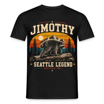 Vintage Waschbär Jimothy Vollmondsonnenuntergang - Männer T-Shirt - Schwarz - Vorne - AI Model Male 178 light (178cm)