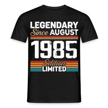 Legendär seit August 1985 Vintage Retro - Männer T-Shirt - Schwarz - Vorne - AI Model Male 178 light (178cm)